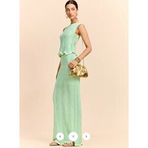 NWT Commense Wave Pattern Knit Maxi Skirt Sz L